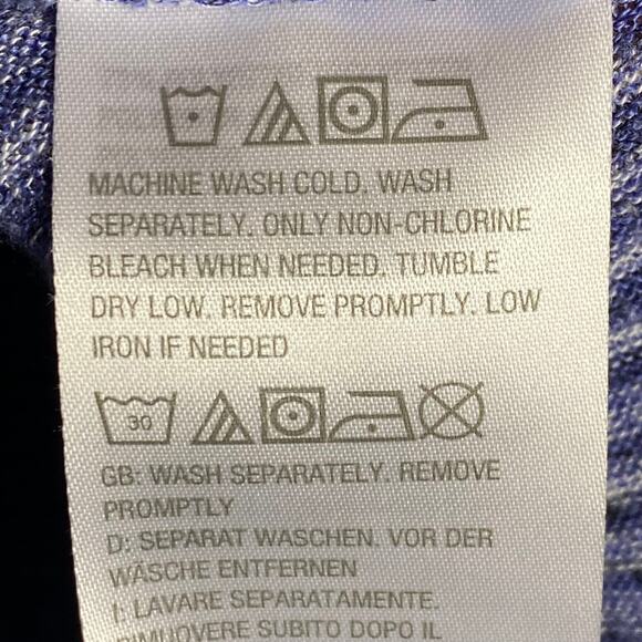 Logo by Lori Goldstein Womens Size Medium Blue Space Dye Button Front Cardigan - Picture 8 of 10